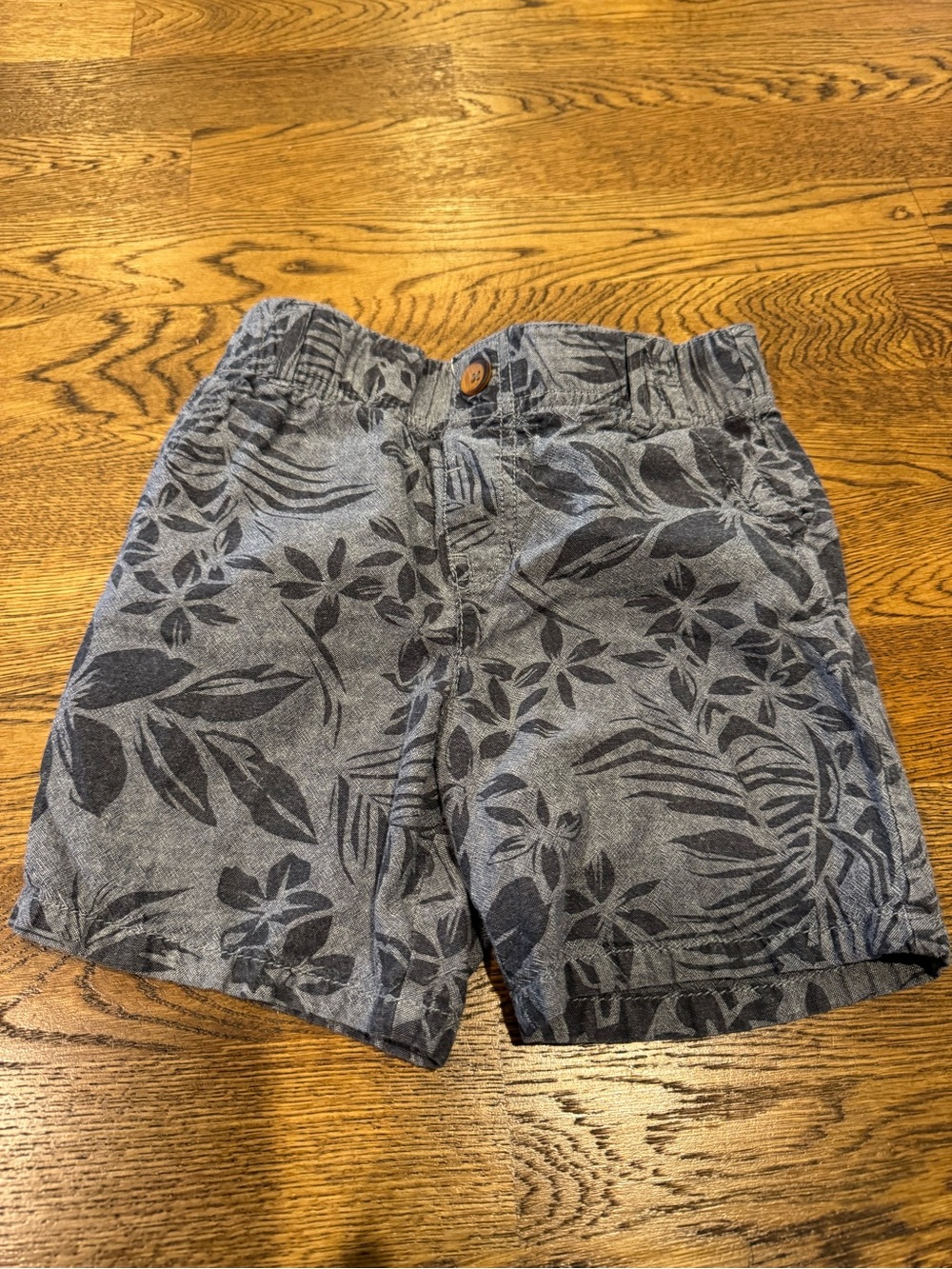 Boys Navy Floral Print Casual Shorts